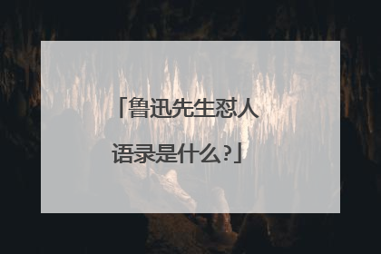 鲁迅先生怼人语录是什么?
