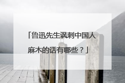鲁迅先生讽刺中国人麻木的话有哪些？