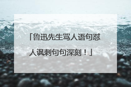 鲁迅先生骂人语句怼人讽刺句句深刻!