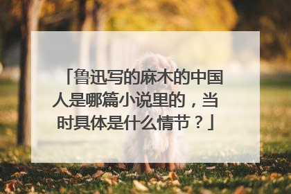 鲁迅写的麻木的中国人是哪篇小说里的，当时具体是什么情节？