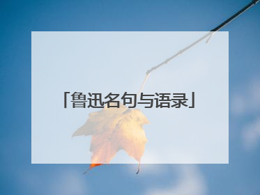 鲁迅名句与语录
