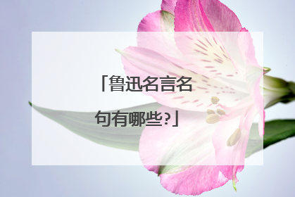 鲁迅名言名句有哪些?