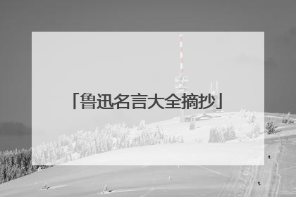 鲁迅名言大全摘抄