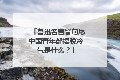 鲁迅名言警句愿中国青年都摆脱冷气是什么?