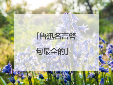 鲁迅名言警句最全的