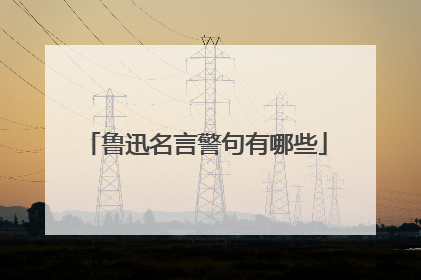 鲁迅名言警句有哪些