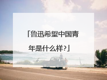 鲁迅希望中国青年是什么样?