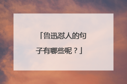 鲁迅怼人的句子有哪些呢?