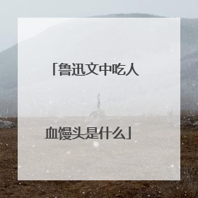 鲁迅文中吃人血馒头是什么