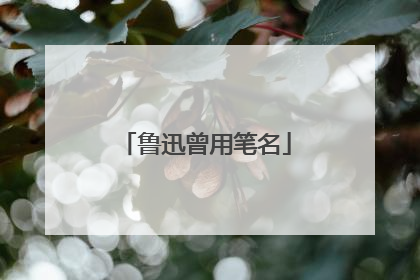 鲁迅曾用笔名