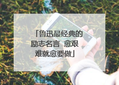 鲁迅最经典的励志名言 愈艰难就愈要做