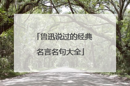 鲁迅说过的经典名言名句大全
