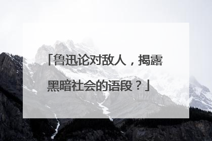 鲁迅论对敌人,揭露黑暗社会的语段?