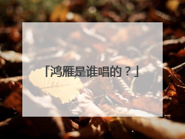 鸿雁是谁唱的？