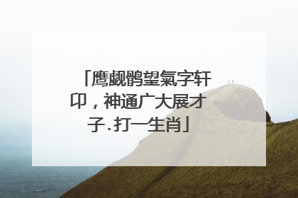 鹰觑鹘望氣字轩卬,神通广大展才子.打一生肖