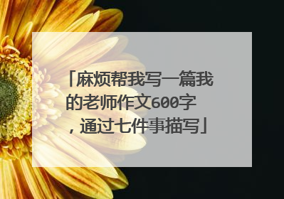 麻烦帮我写一篇我的老师作文600字,通过七件事描写