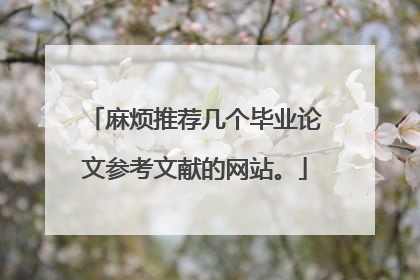 麻烦推荐几个毕业论文参考文献的网站。