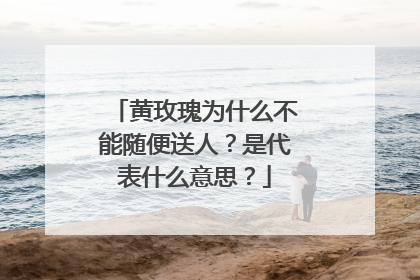 黄玫瑰为什么不能随便送人？是代表什么意思？