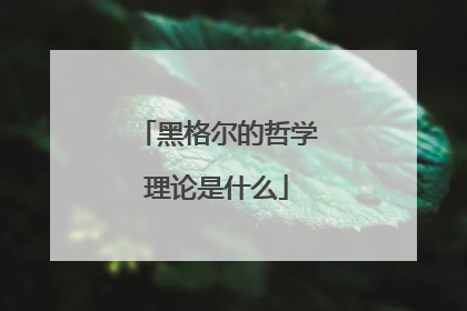 黑格尔的哲学理论是什么
