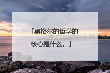 黑格尔的哲学的核心是什么。
