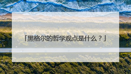 黑格尔的哲学观点是什么?