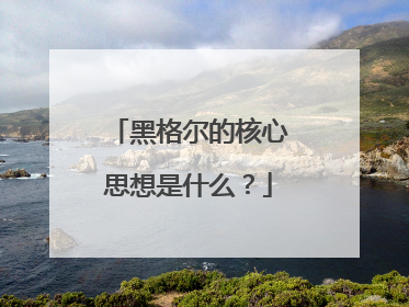 黑格尔的核心思想是什么？