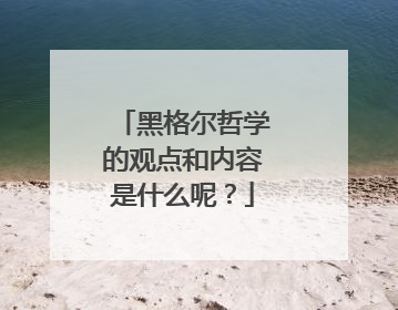黑格尔哲学的观点和内容是什么呢?