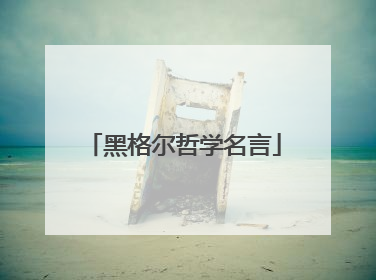 黑格尔哲学名言