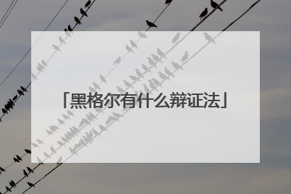 黑格尔有什么辩证法