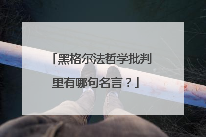 黑格尔法哲学批判里有哪句名言？