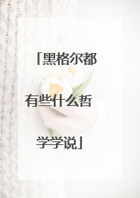 黑格尔都有些什么哲学学说