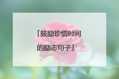 鼓励珍惜时间的励志句子