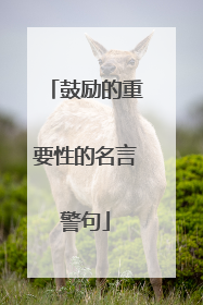 鼓励的重要性的名言警句