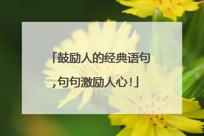 鼓励人的经典语句,句句激励人心!