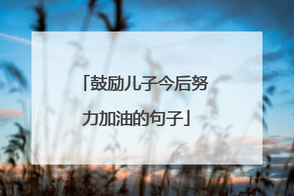 鼓励儿子今后努力加油的句子