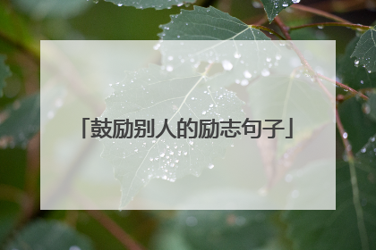 鼓励别人的励志句子