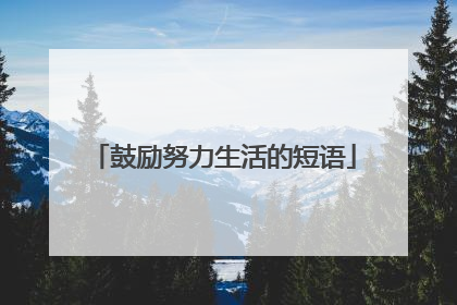 鼓励努力生活的短语