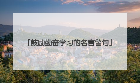 鼓励勤奋学习的名言警句