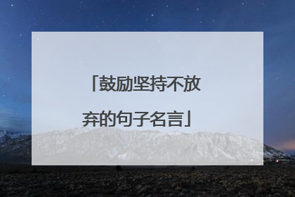鼓励坚持不放弃的句子名言