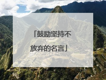鼓励坚持不放弃的名言
