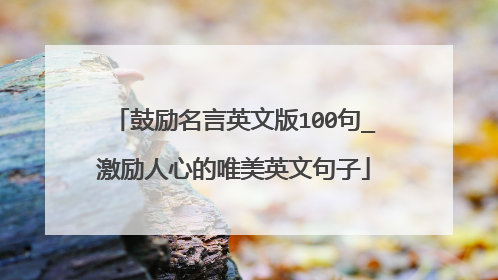 鼓励名言英文版100句_激励人心的唯美英文句子