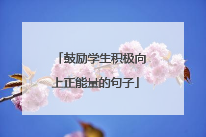 鼓励学生积极向上正能量的句子