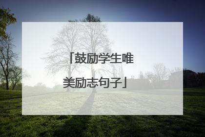 鼓励学生唯美励志句子