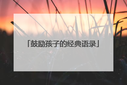 鼓励孩子的经典语录