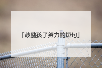 鼓励孩子努力的短句