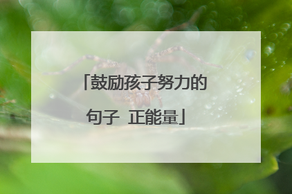 鼓励孩子努力的句子 正能量