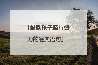 鼓励孩子坚持努力的经典语句
