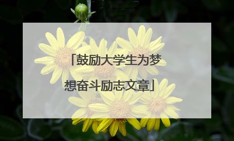 鼓励大学生为梦想奋斗励志文章