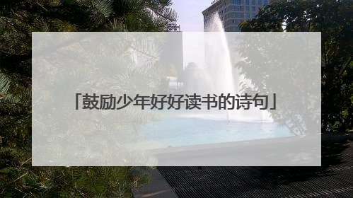 鼓励少年好好读书的诗句