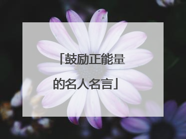 鼓励正能量的名人名言